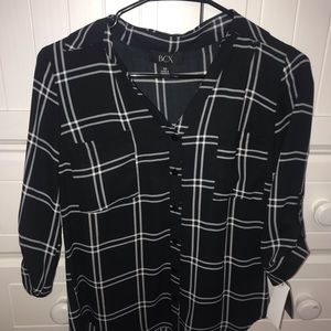 brand new black and white button down shirt